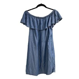 TOMMY BAHAMA Chambray Coverup Mini Dress Blue S